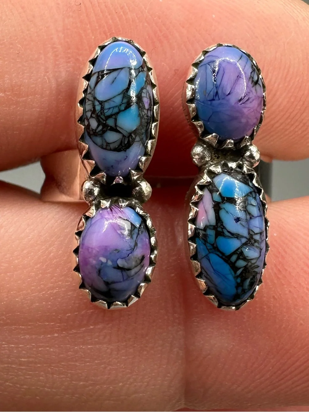 Monarch Dahlia Turquoise 925 Sterling Silver Adjustable Floater Bypass Ring